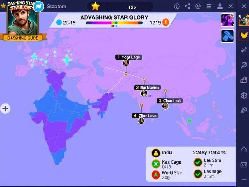 Map showing Dashing Star Glory player distribution across India